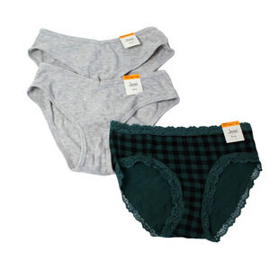 Lot Bundle of 3 Panties Hipster Underwear Womens Small Gray Green NEW